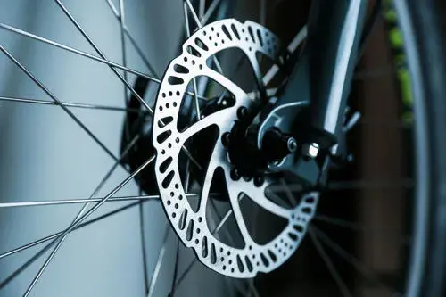 Bike disk brake on the wheel